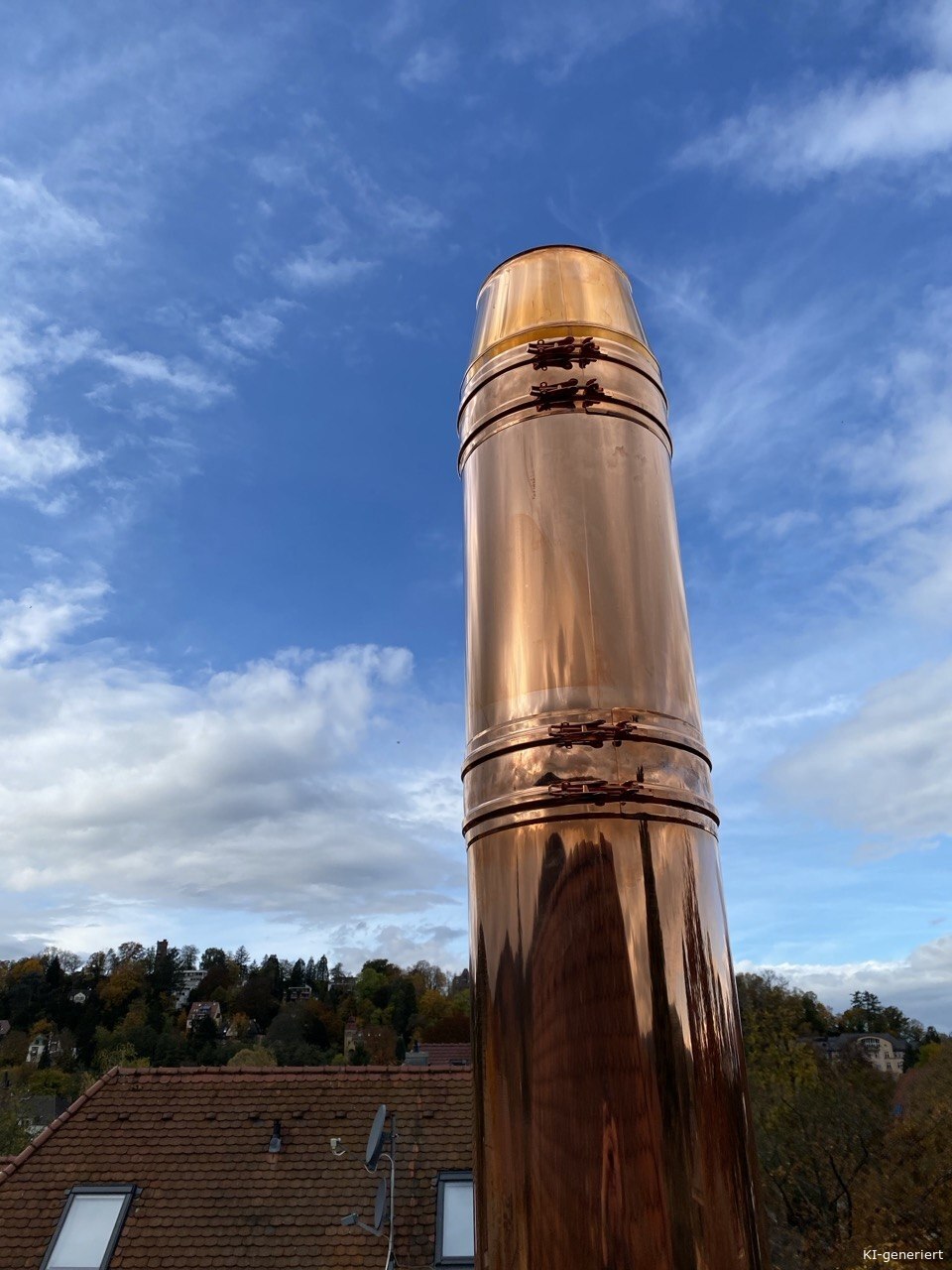 Kupferschornstein Außenmontage